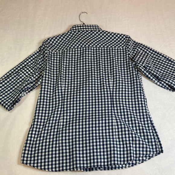 Orvis Navy and White Plaid Button Down Shirt - Picture 7 of 7